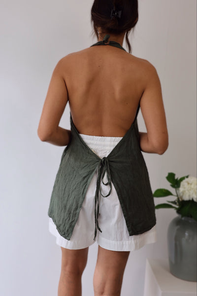 Top linho verde Calie