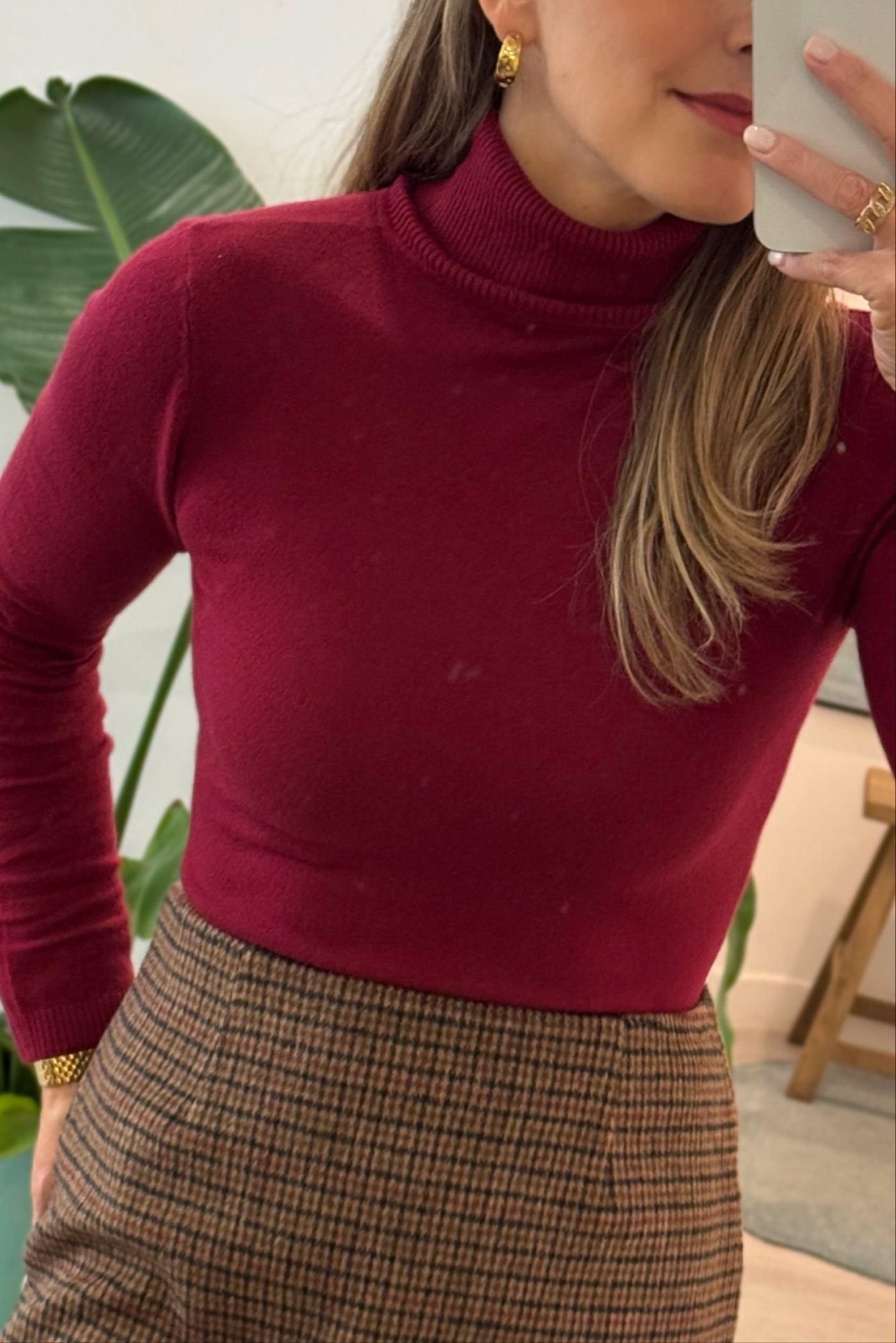 Camisola gola bordô Mia