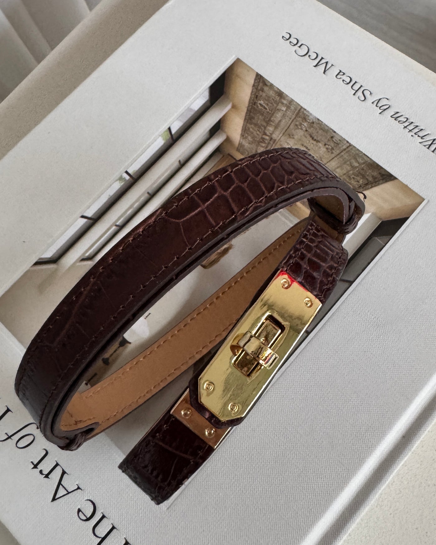 Noa brown textured belt