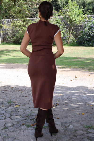 Vestido café Lauren