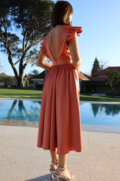 Constanza terracotta glitter dress