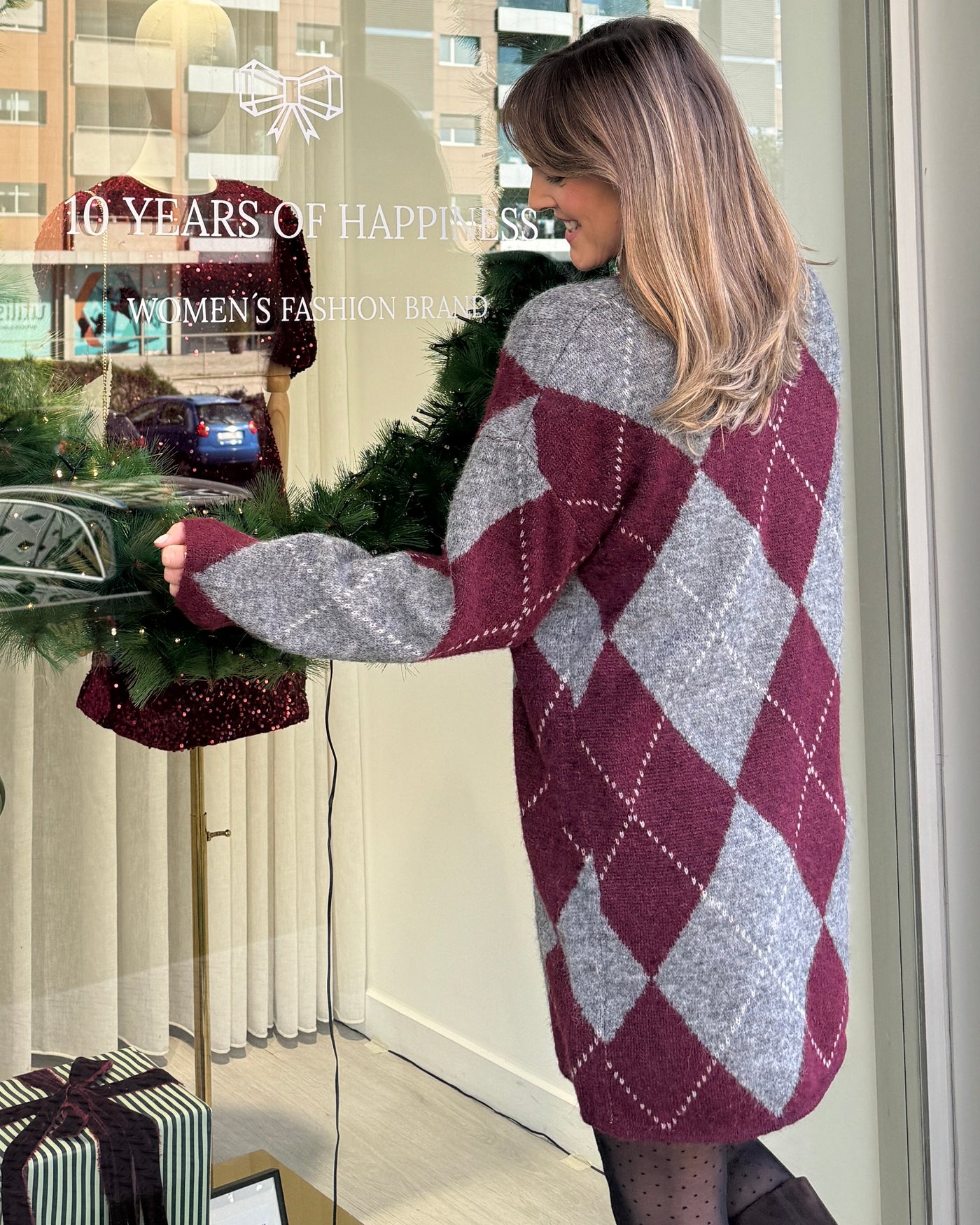 Vestido bordô Monique