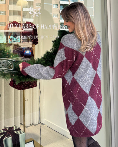 Vestido bordô Monique