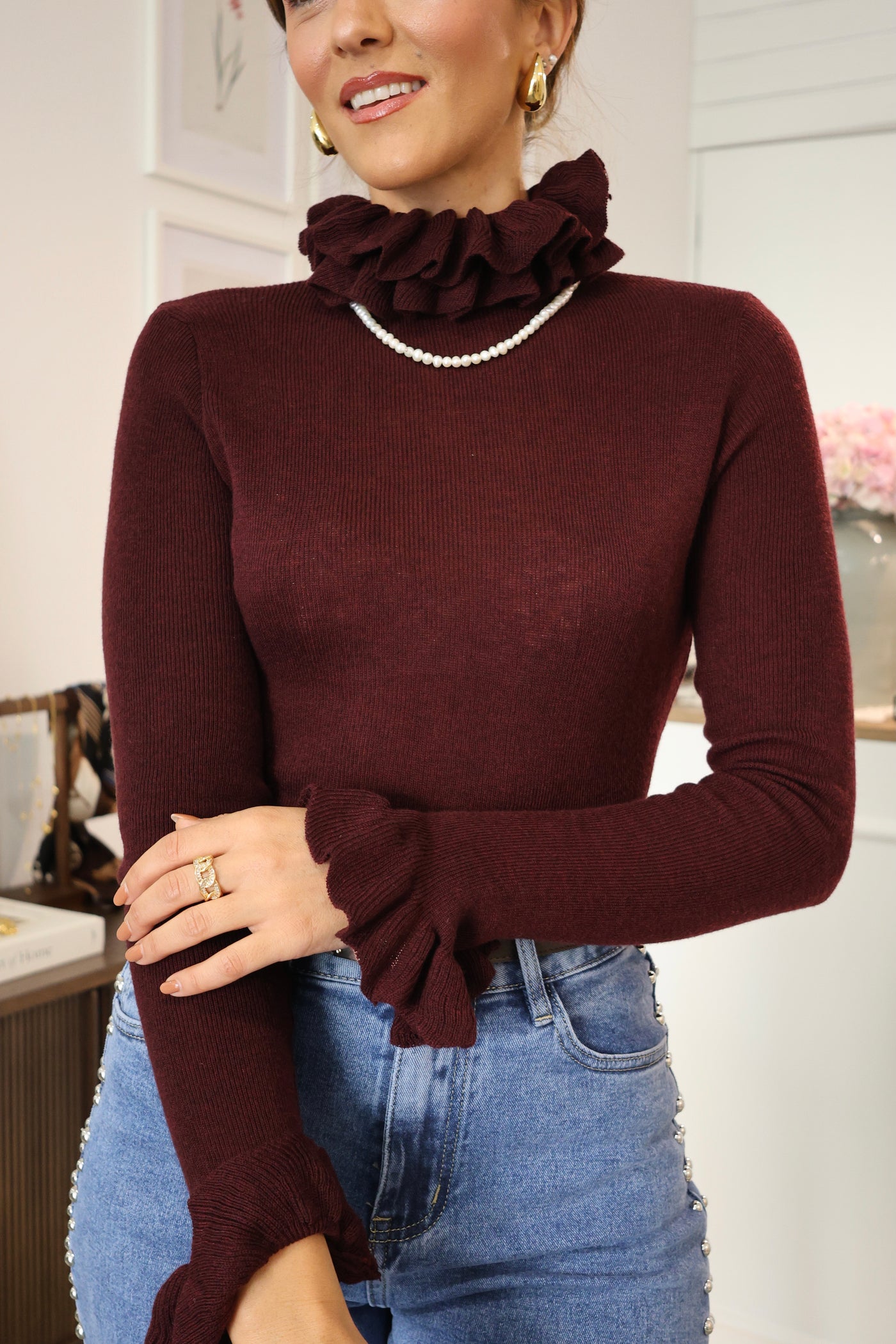 Camisola bordô Sophie