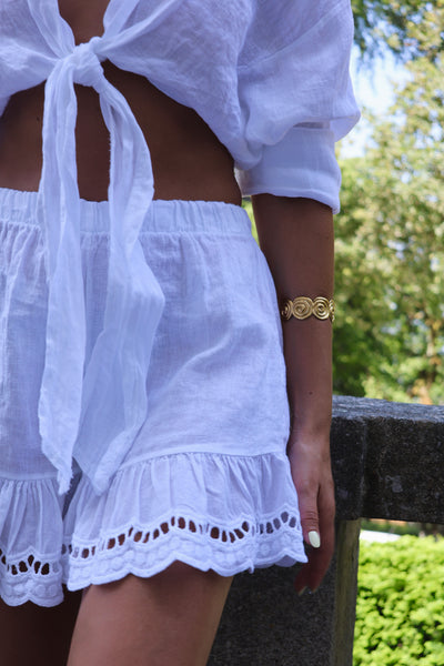 Nature white linen shorts