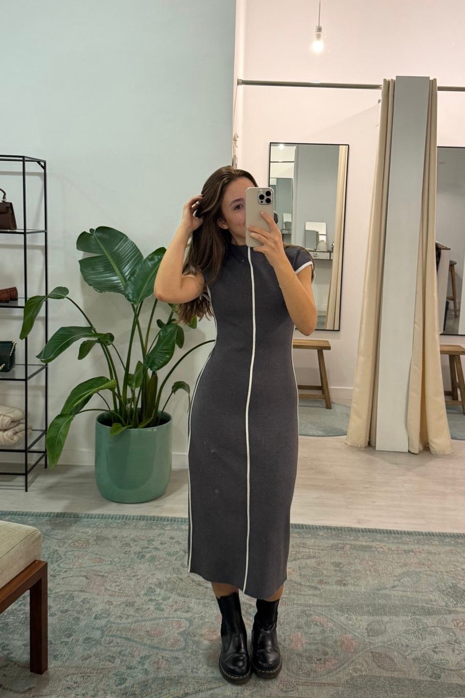 Vestido cinza Lauren