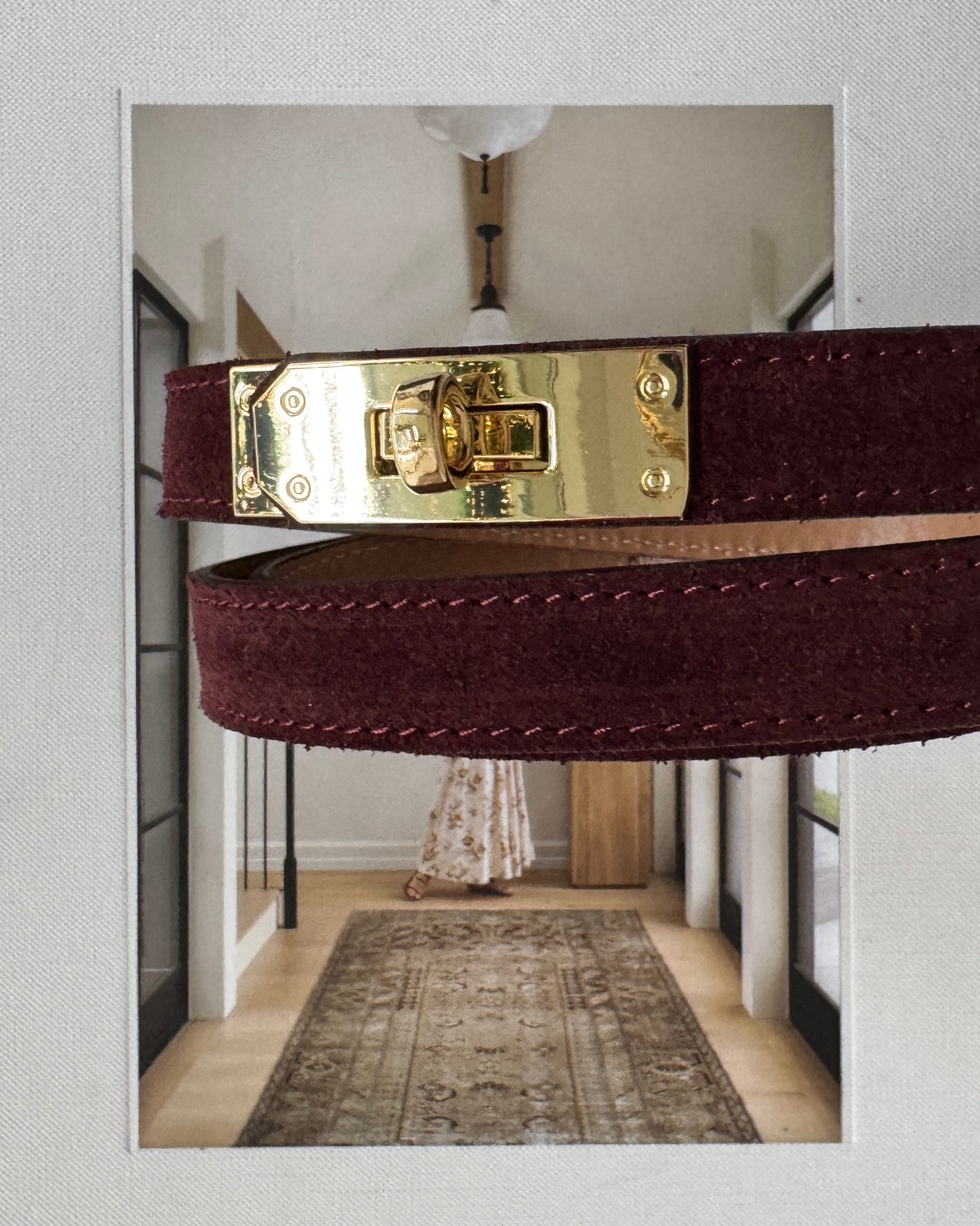 Noa burgundy suede belt