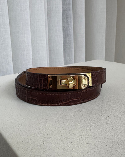 Noa brown textured belt