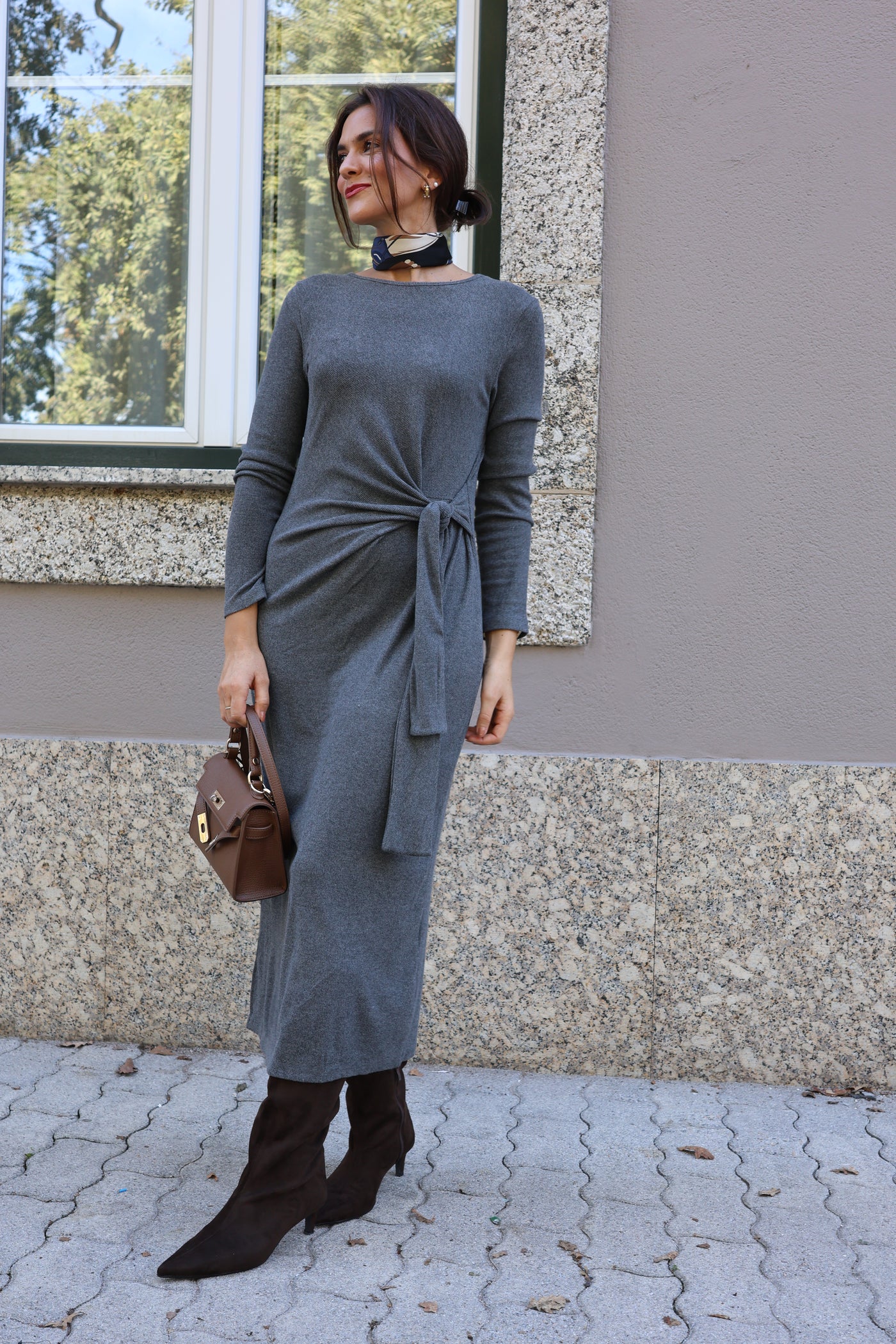 Vestido malha cinza Carmen